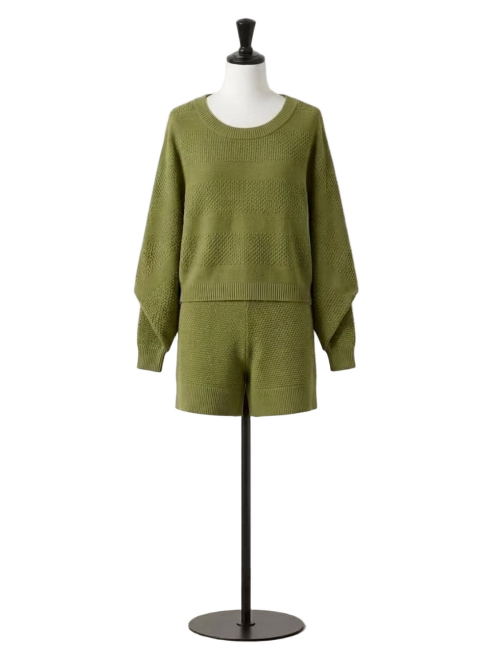 Free People Beach Carter Sweater Shorts Set in Moss Green Knit